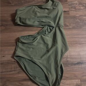 Old Navy Sage Green Asymmetrical Swimsuit